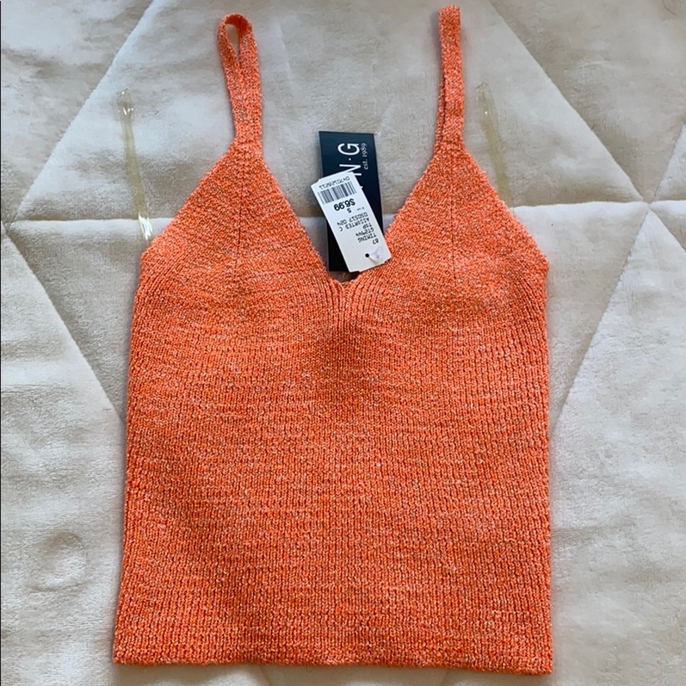 Glittery orange crop top